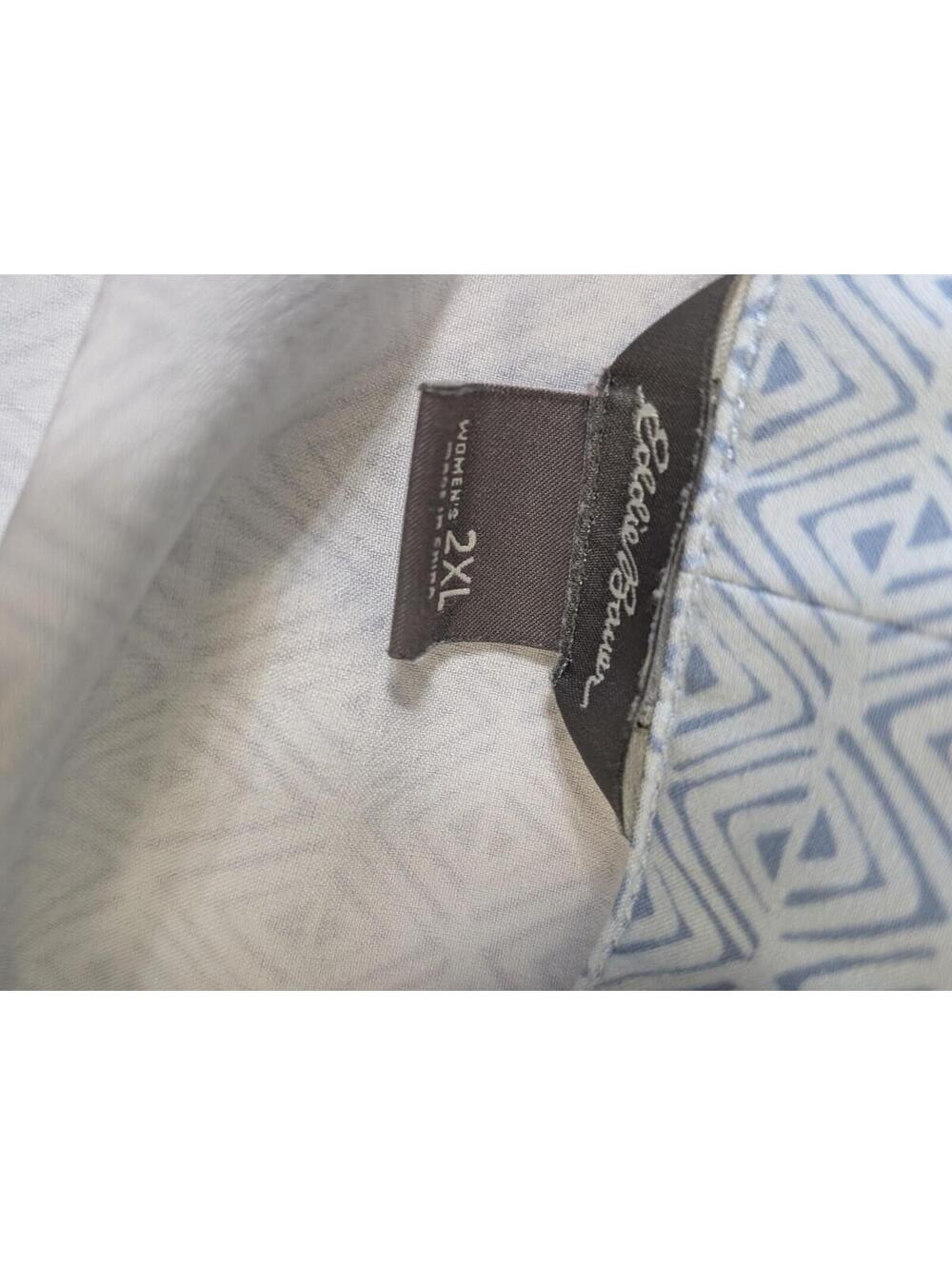 Eddie Bauer Shirt Womens 2XL Sleeveless Stretch Crew Neck Casual Aztec Blue - Picture 4 of 4